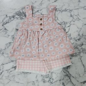Pink Floral and Gingham Baby Dress